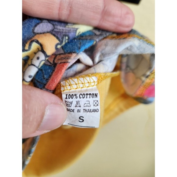 The Simpsons T-Shirt 3/4 Sleeve Color Block‎ Yellow Black All Over Front All - Picture 4 of 8